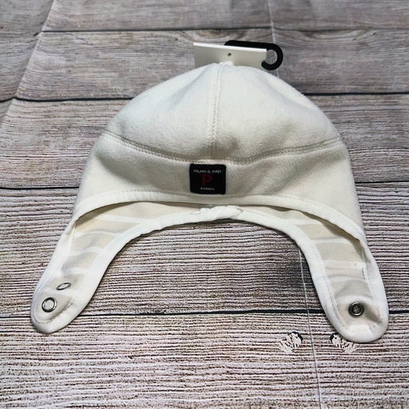 NWT Polarn O. Pyret White Winter Hat Size 4 To 6 Months - Picture 3 of 12